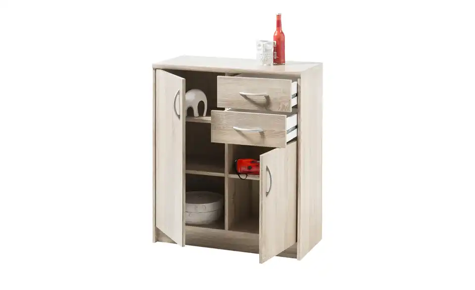 Kommode Optimus Eiche Sonoma (Nachbildung) Ausführung II (2 Türen/2 Schubkästen) 86 cm