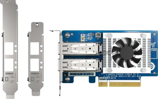 QNAP QXG-25G2SF-CX6 - Netværksadapter - PCIe 4.0 x8 lavprofil - 25 Gigabit SFP28 x 2 - for QNAP TS-H2490FU