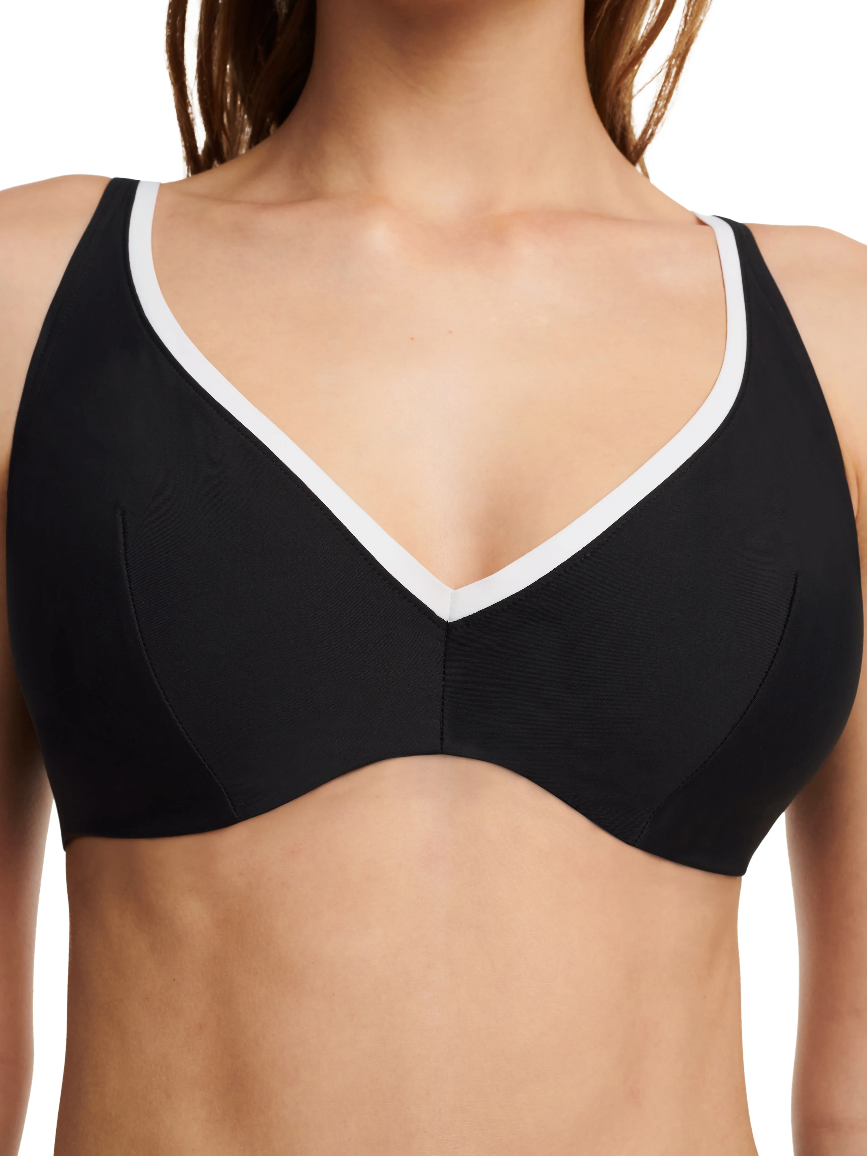 AUTHENTIC - Haut de maillot de bain plongeant | Noir
