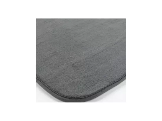 Tapis contour WC en microfibre unie - Gris - 45 x 45 cm