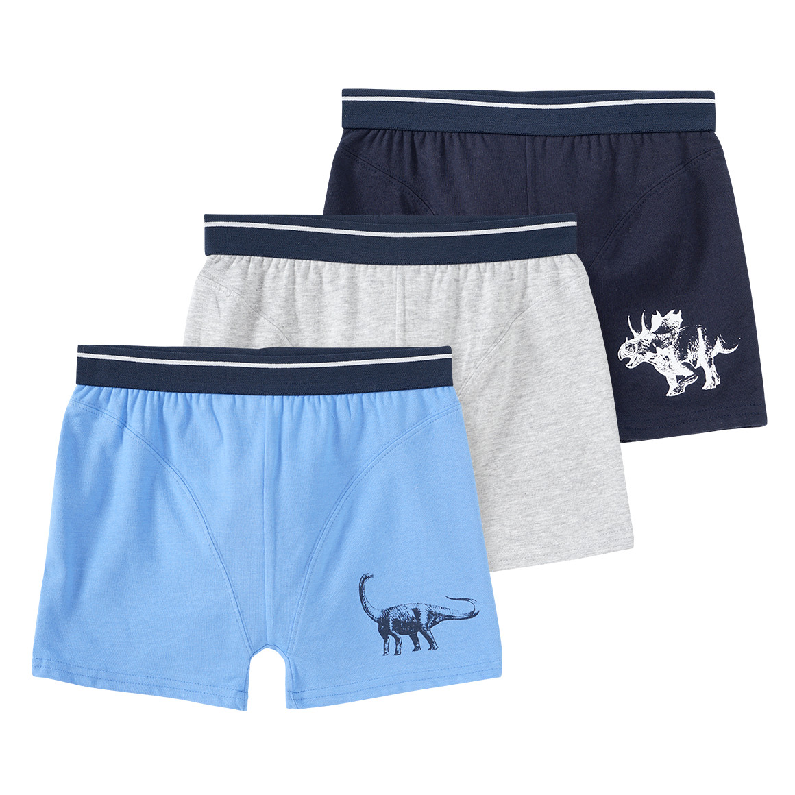 Topolino 3 Jungen Boxer im Set dunkelblau / blau / hellgrau