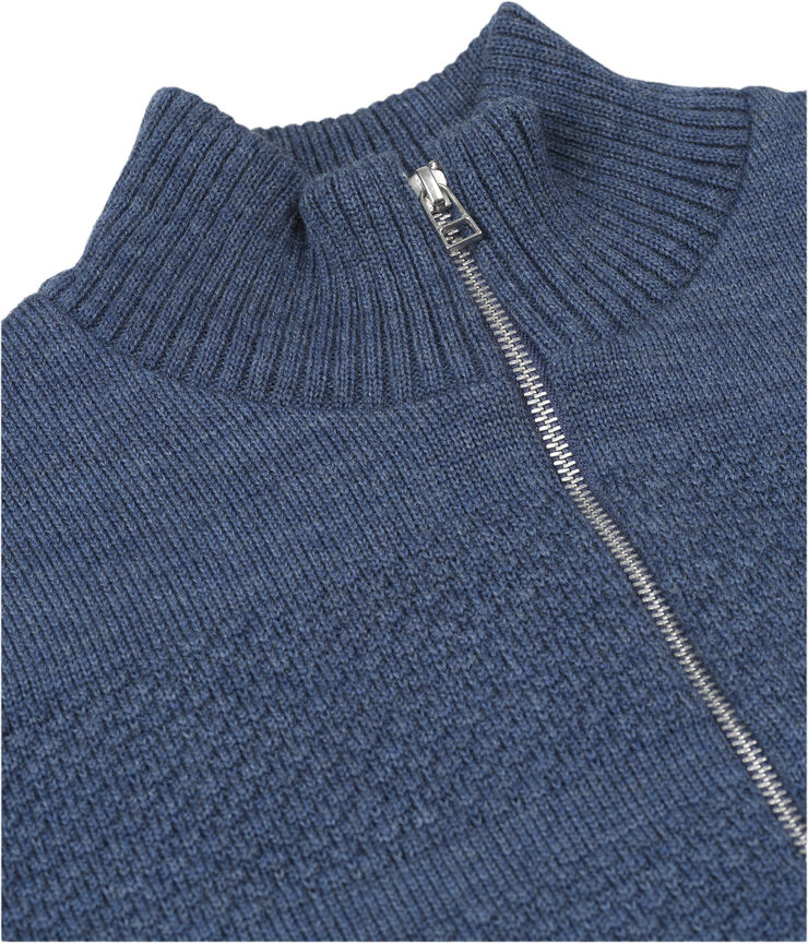 Mads Nørgaard - Copenhagen 100% Wool Klemens Zip Blue melange