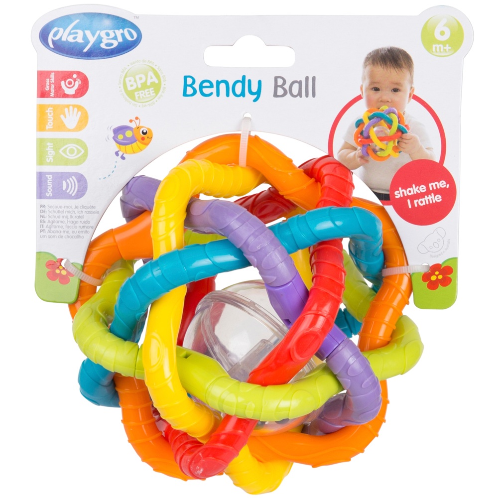 Playgro Biegsamer Ball Babyrassel und Beißring