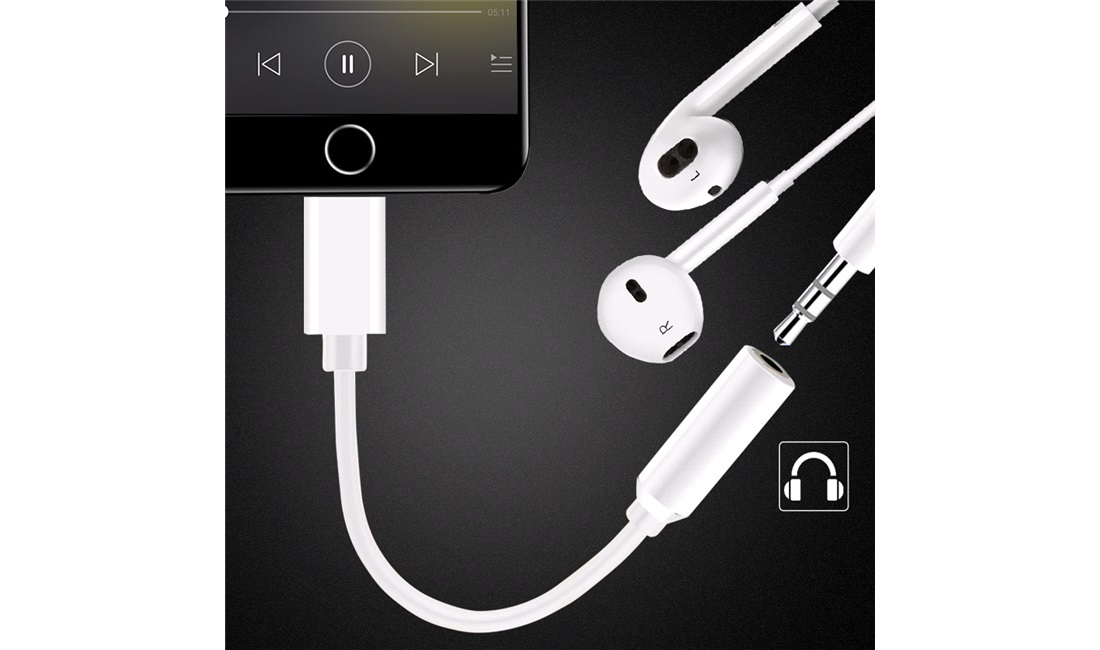 Lightning til mini jack adapter 0,1M
