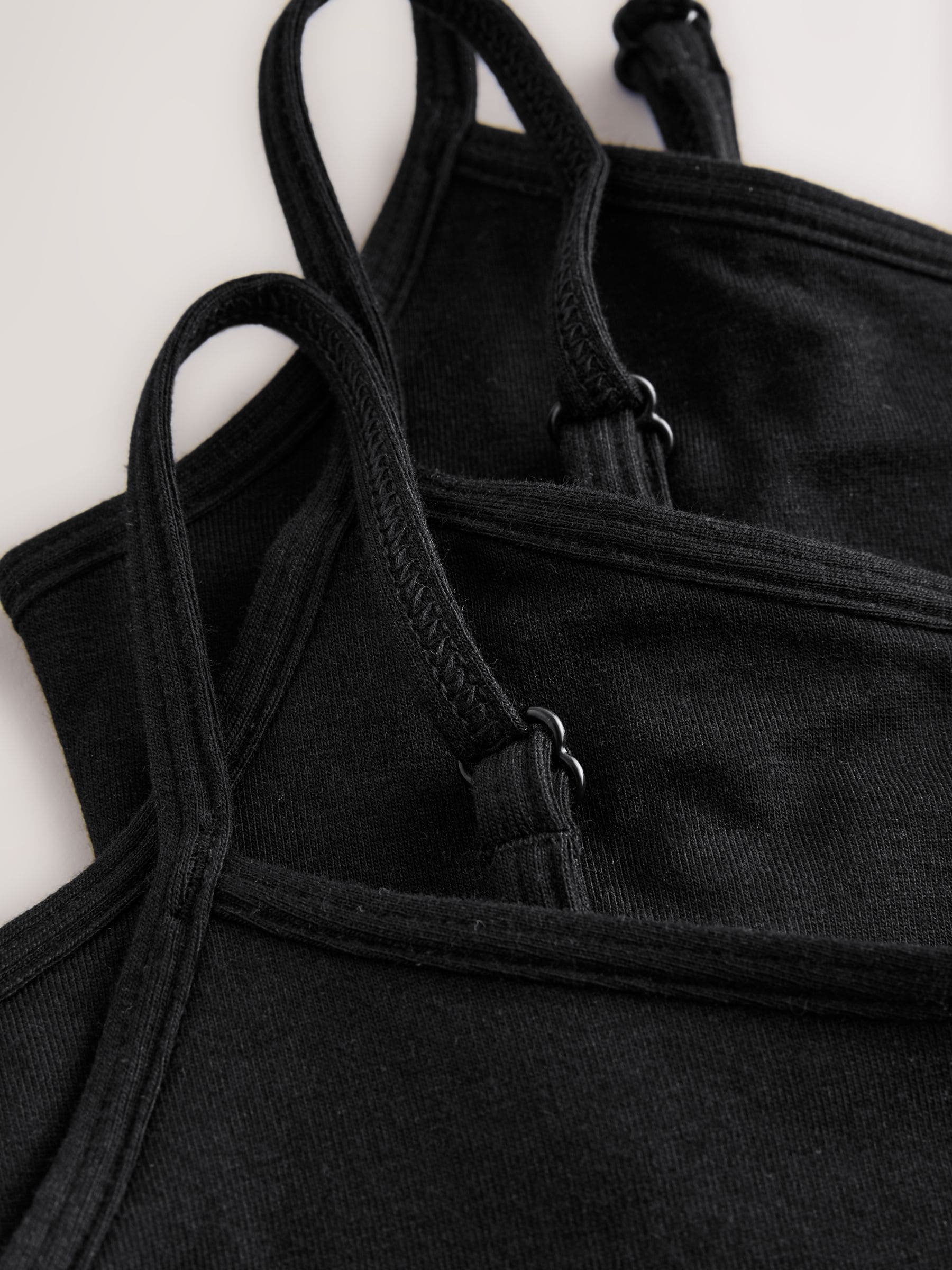 Zwart - Set van 3 crop tops met bandjes (5 - 16 jr)
