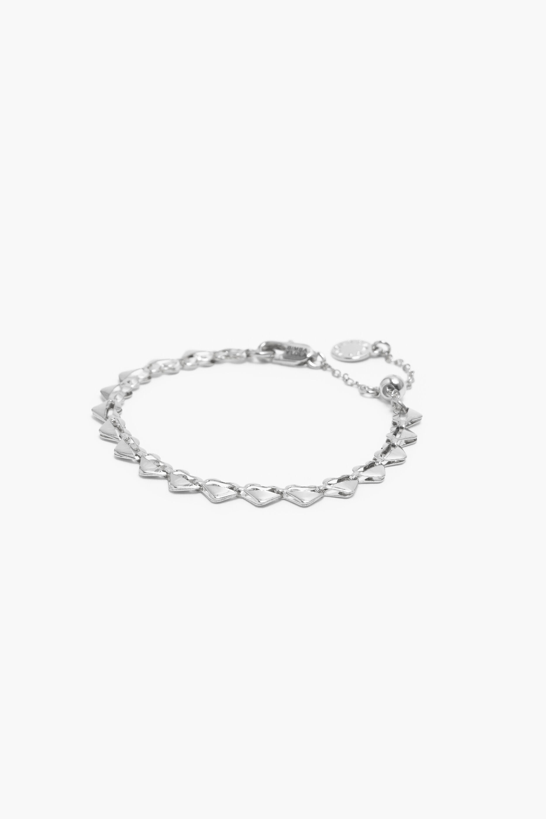 Pulseira de coração prateada