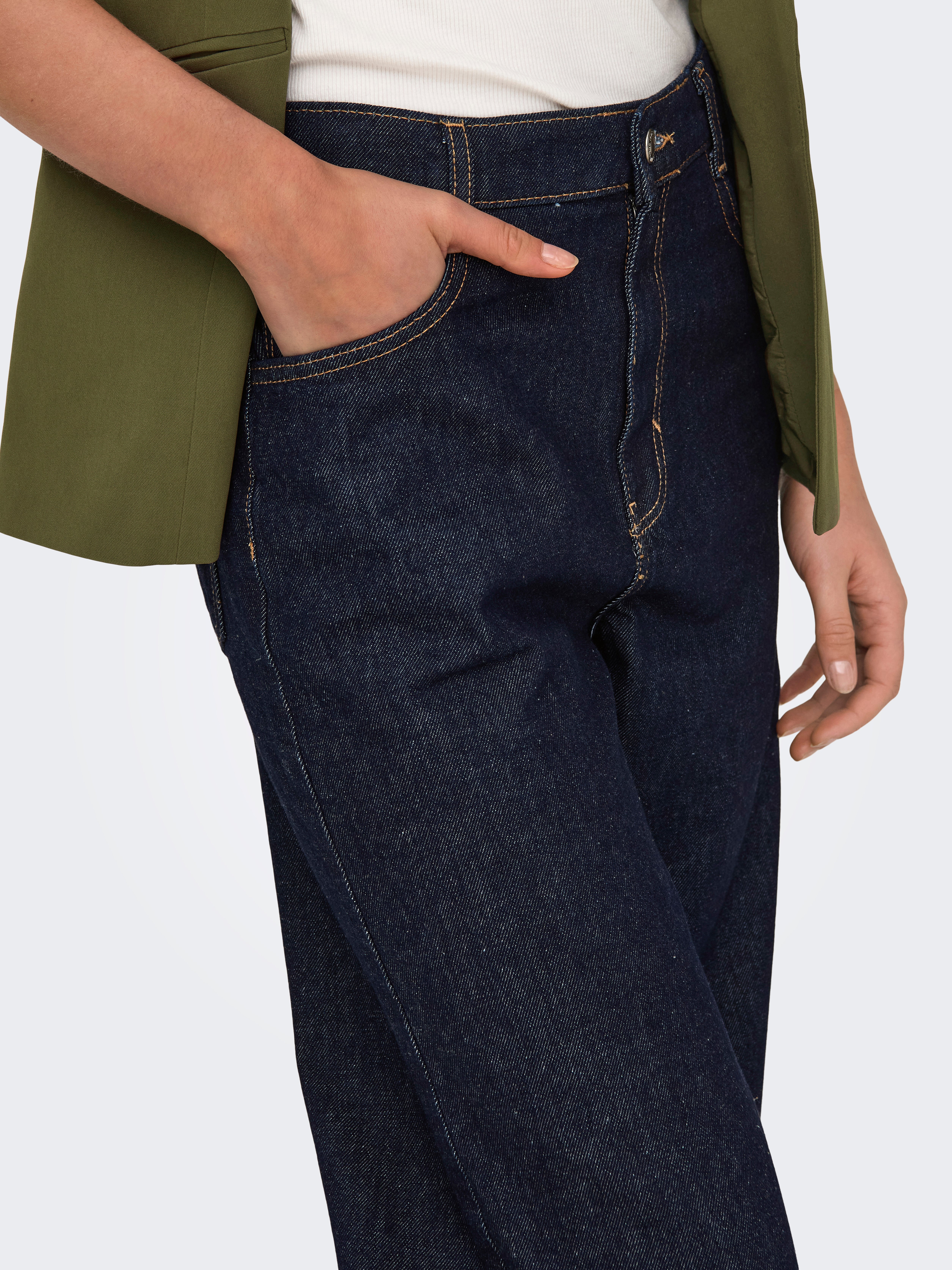 ONLHOPE Hohe Taille Weiter Beinschnitt Jeans Dark Blue Denim