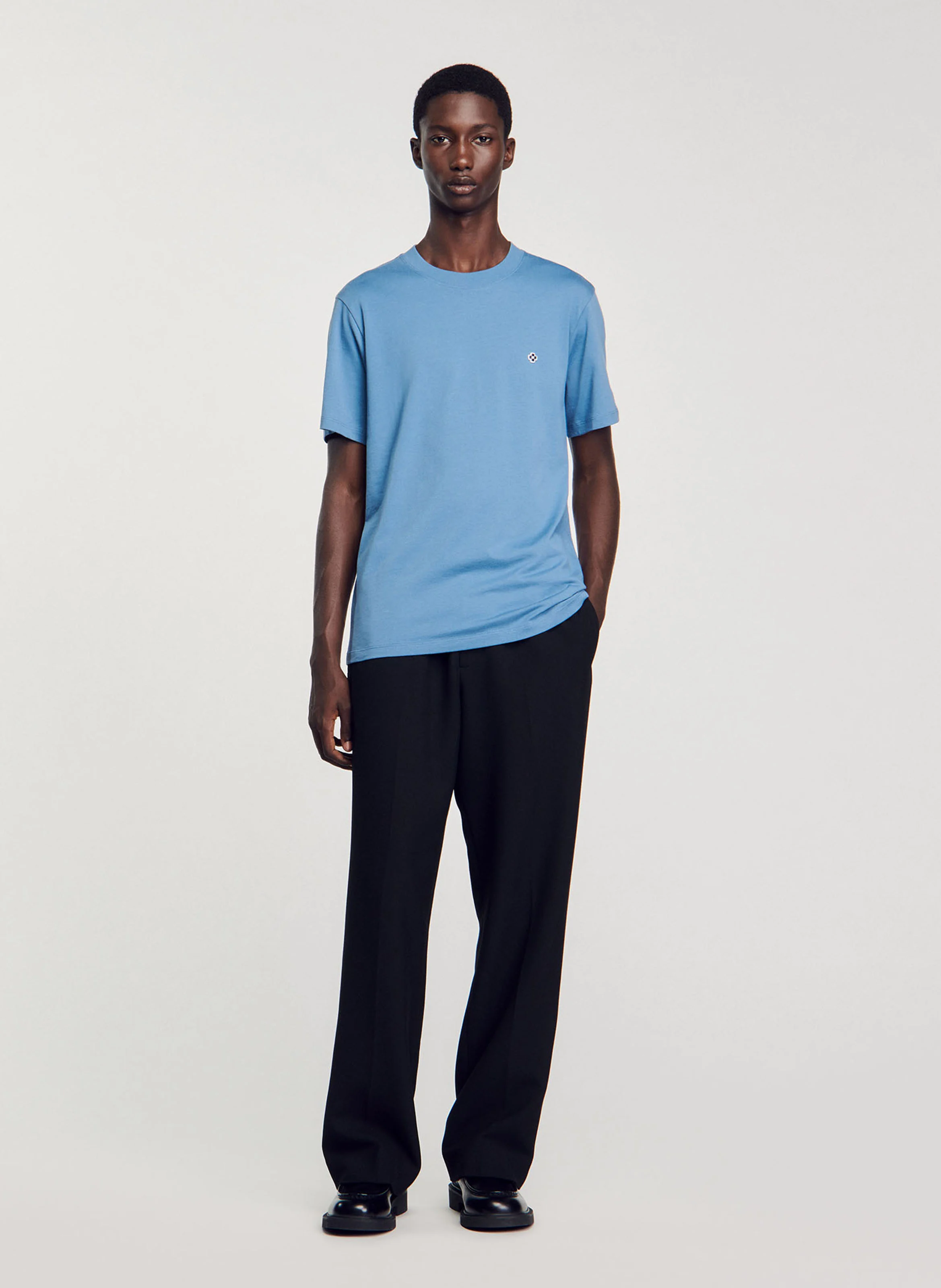 Tee-shirt manches courtes en coton| Bleu