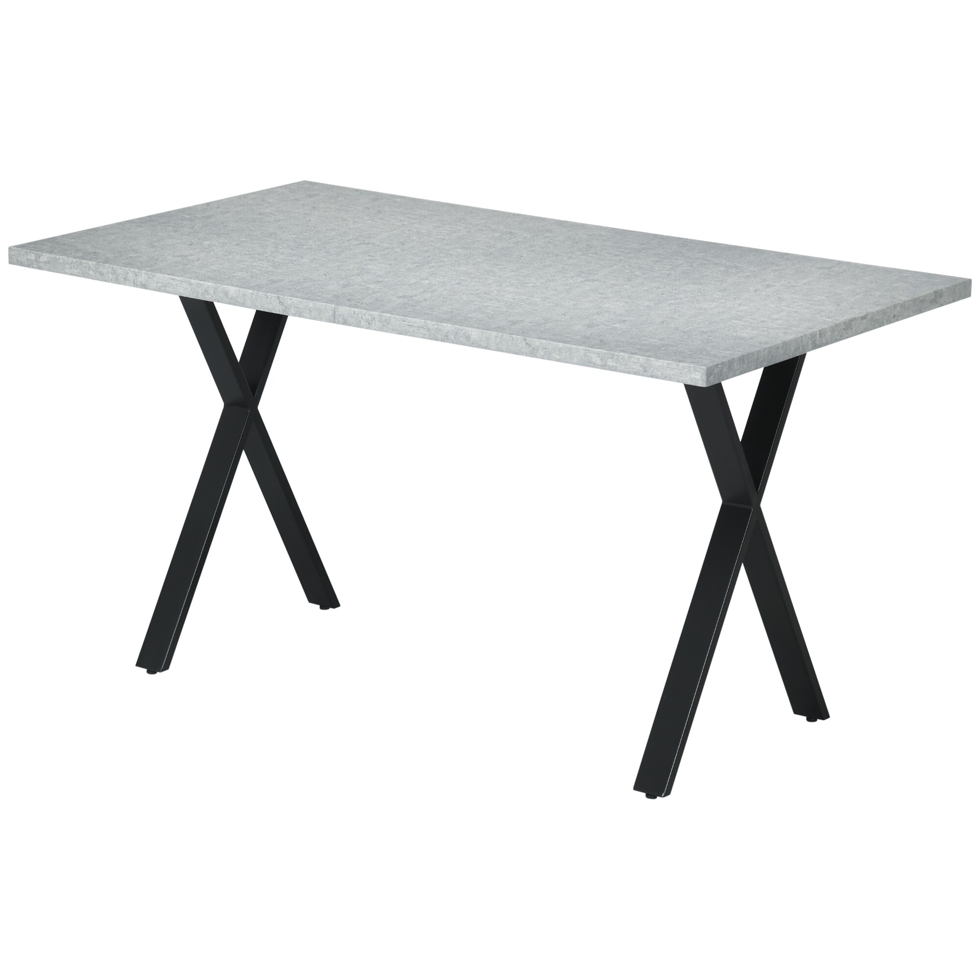 HOMCOM Esstisch mit Stahlbeine grau 140L x 80B x 76H cm