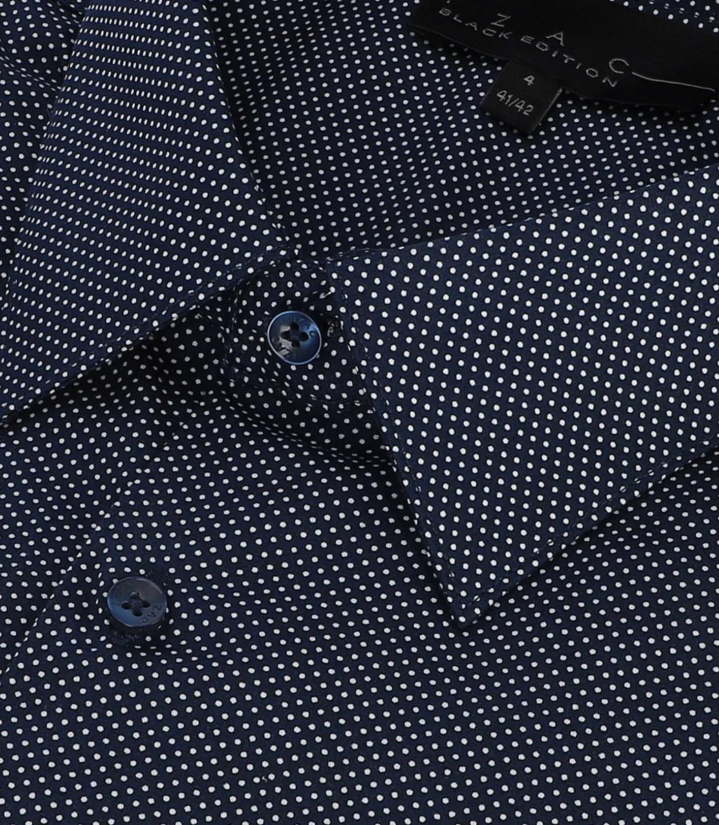 Chemise à imprimé pois marine PATRICE