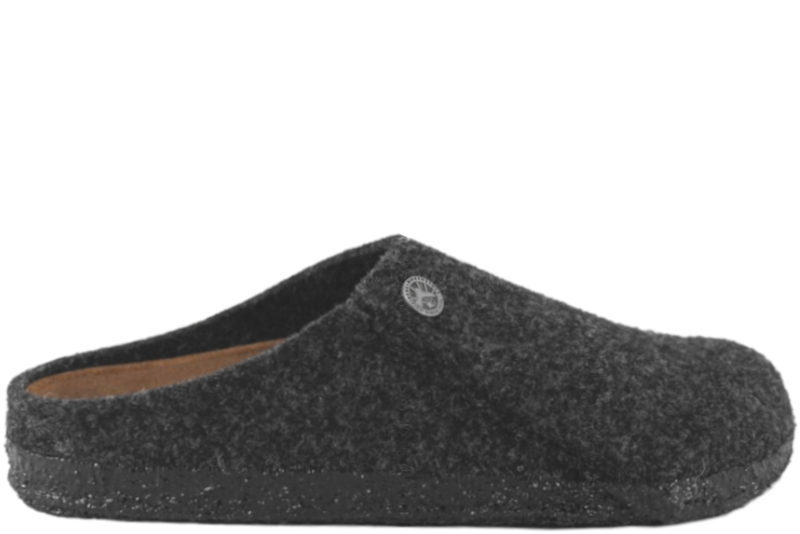 BIRKENSTOCK ZERMATT MØRKEGRÅ HJEMMESKO I ULDFILT