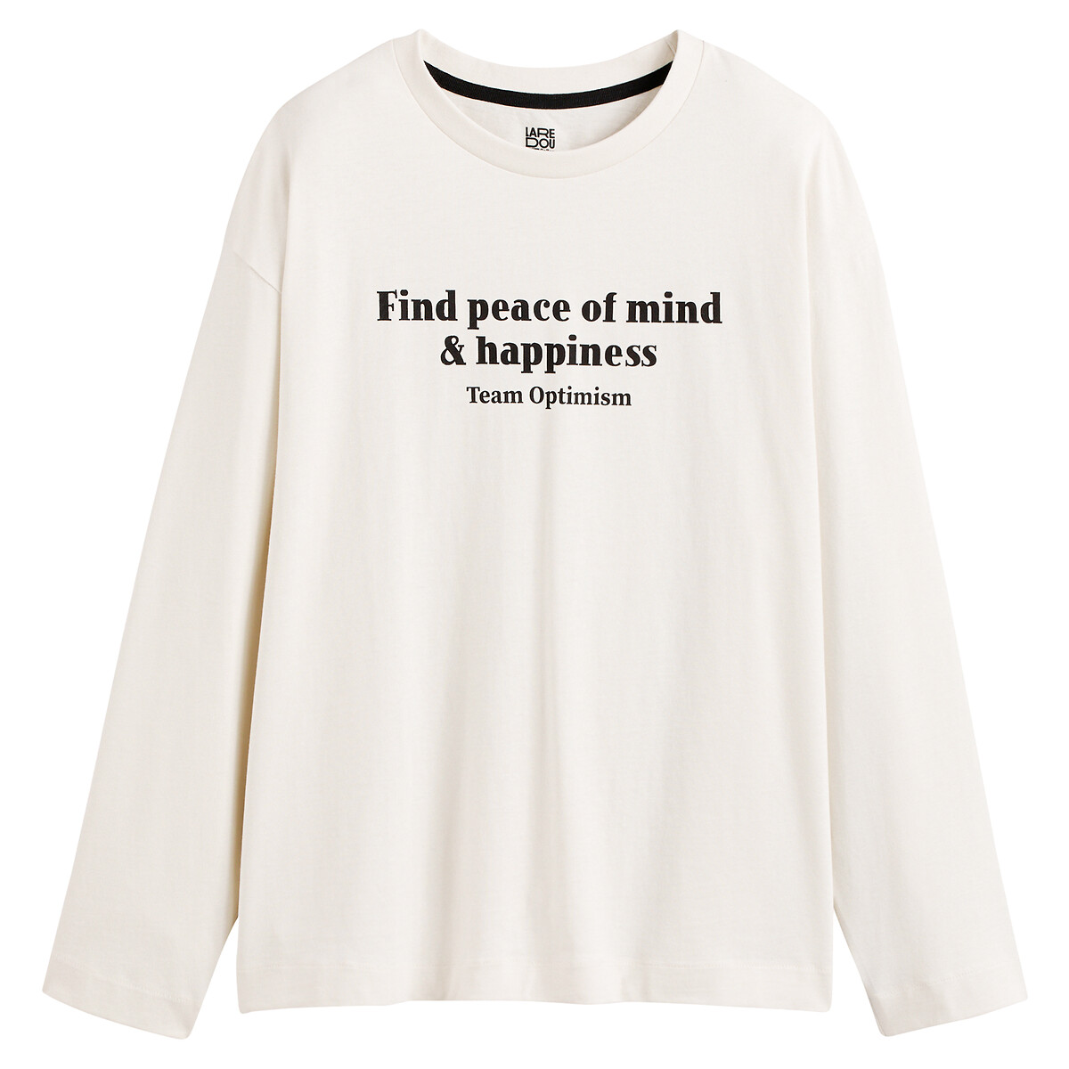 COLEÇÕES LA REDOUTE<br>Camiseta de manga comprida com texto