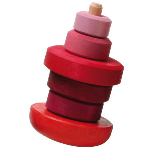 Grimm's wiebelige stapeltoren roze - 13 cm