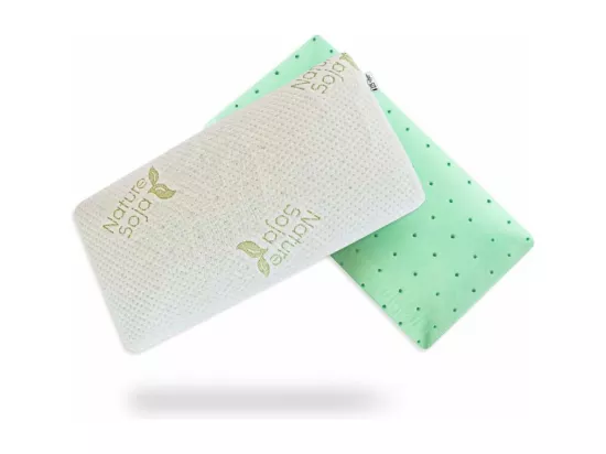 Oreiller Greendream, mousse haute densité (bio soja naturel) et ergonomique 60×40 cm, 60 x 40cm
