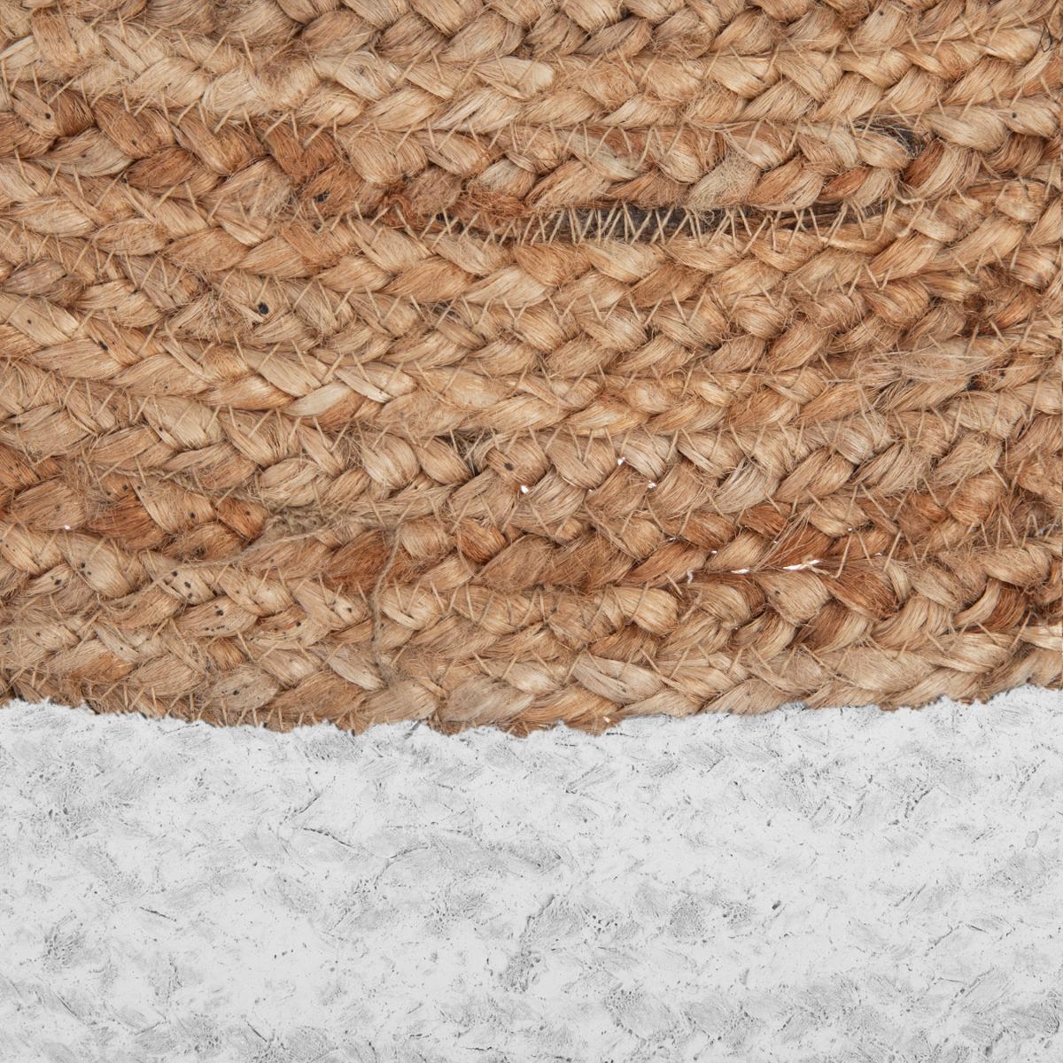 TAPIS JUTE BORD BLANC D.120CM