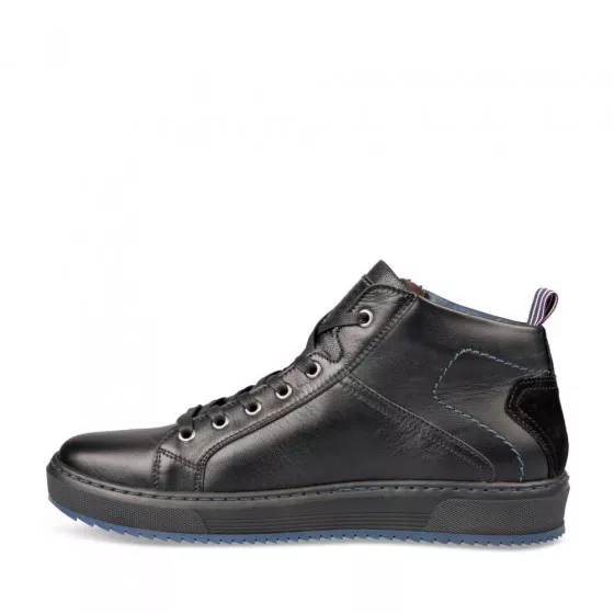 Baskets NOIR DENIM SIDE CUIR