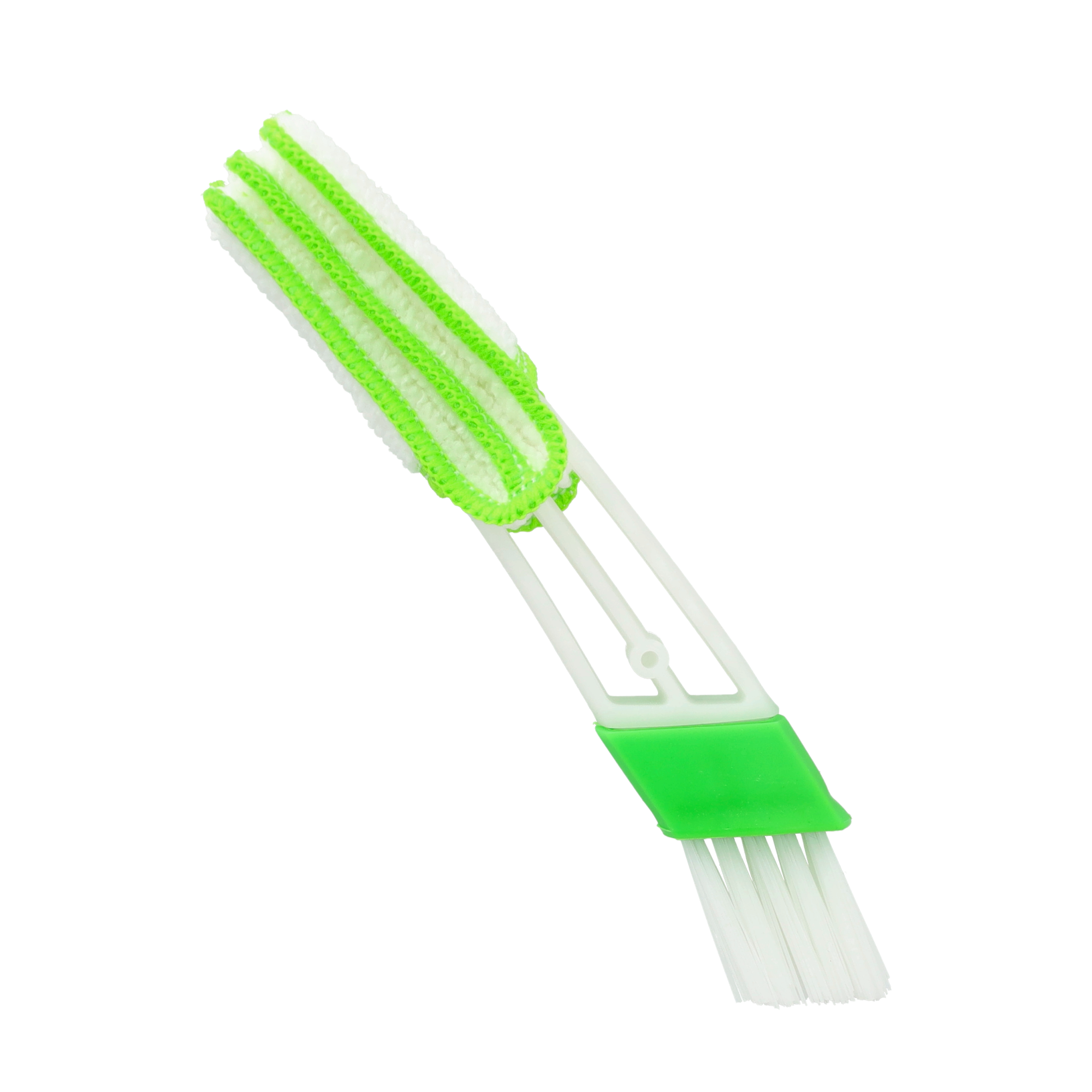 Universal Reinigungsbürste mit Nylon Borsten Doppelseitig für Tastatur / Auto Lüftungsgitter - Weiss / Grün