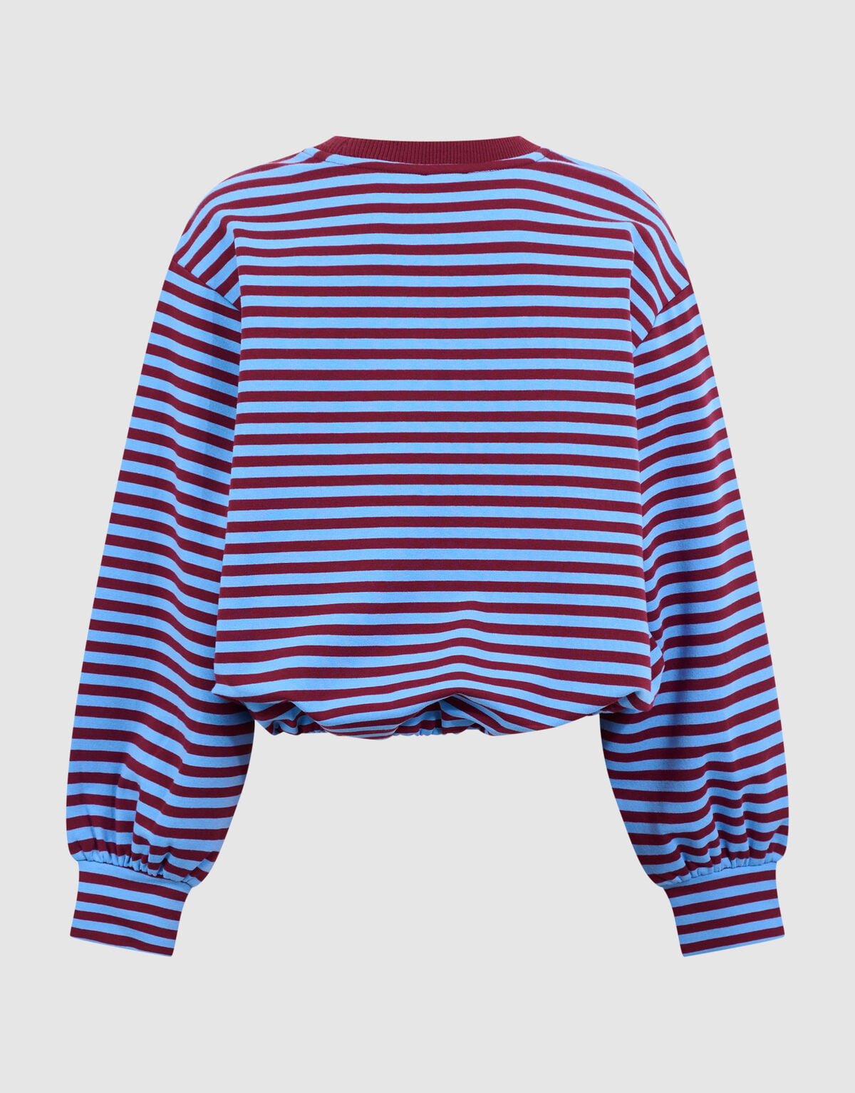 Stiped Balloon Fit Sweater Donkerrood/Blauw