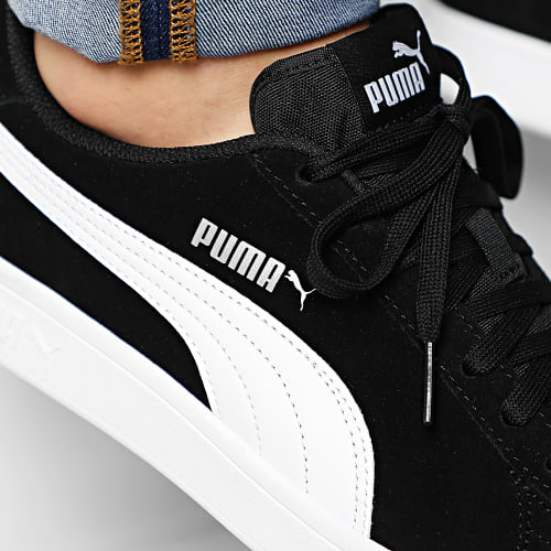 Baskets Smash V2 364989 01 Black Puma White Puma Silver