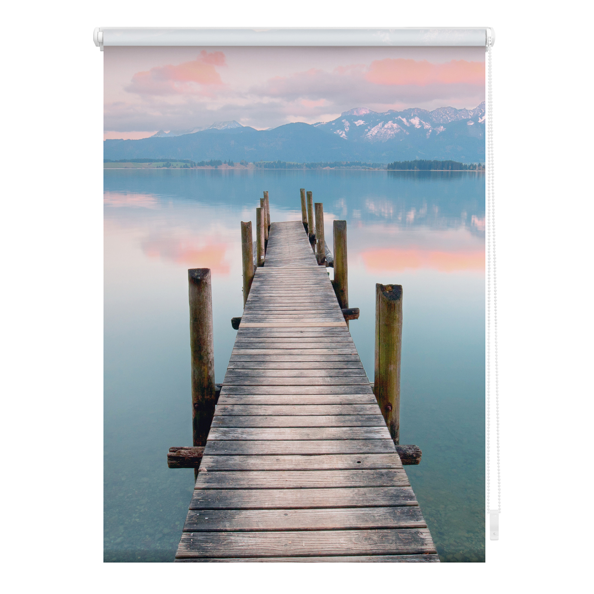 LICHTBLICK Klemmrollo STEG - blau-braun - 45x150 cm