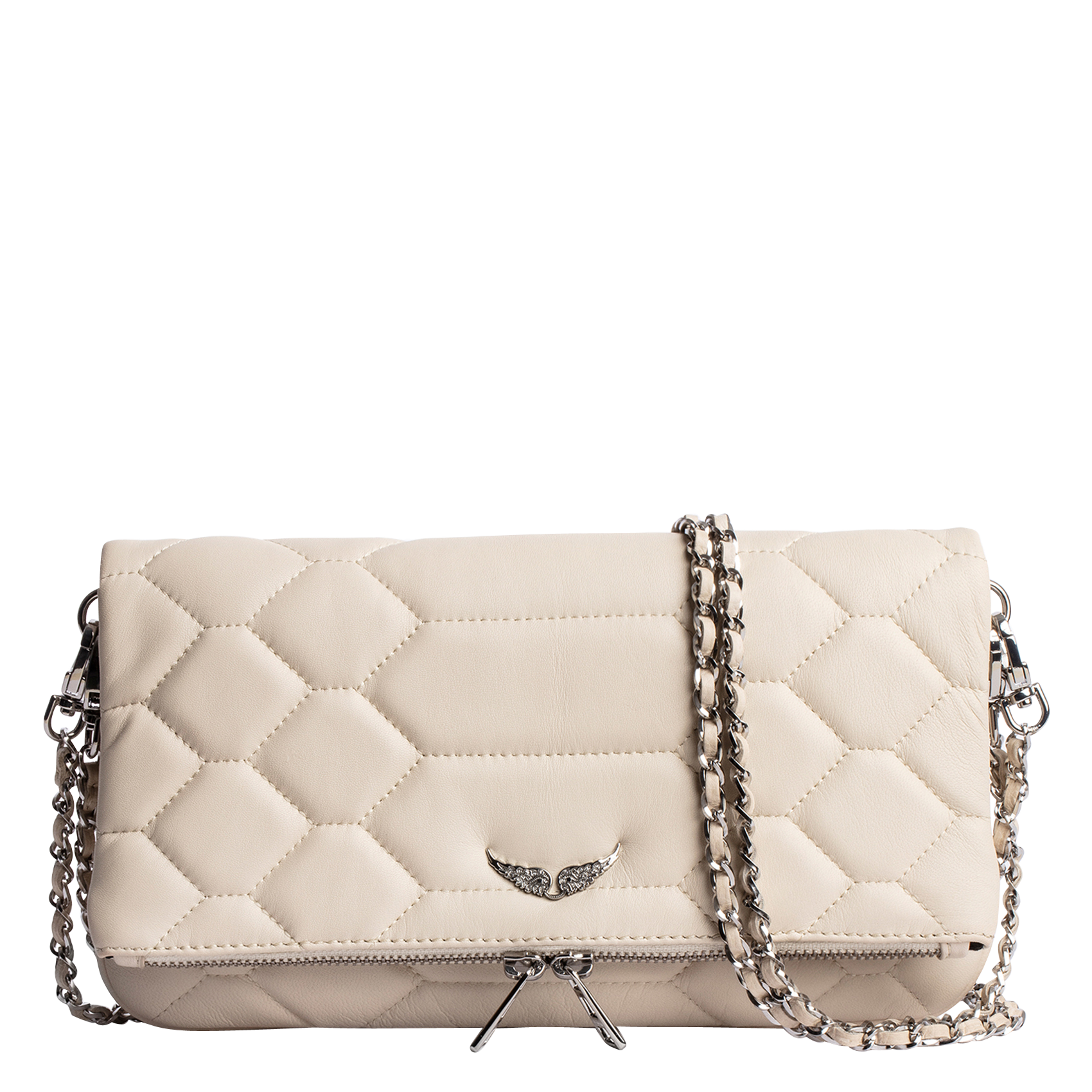 ROCK XL - Pochette en cuir matelassé | Blanc