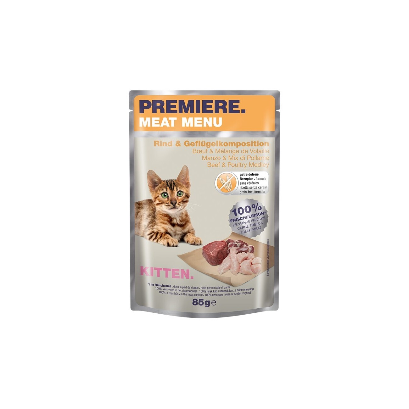 PREMIERE Meat Menu Kitten Rind und Geflügelkomposition 12x85 g