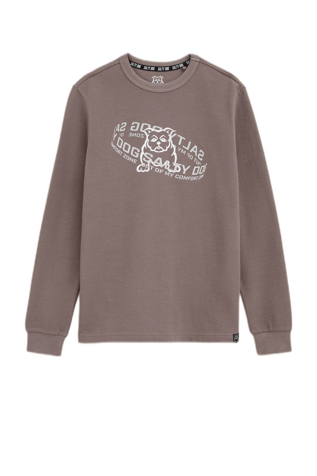 Salty Dog longsleeve met printopdruk lichtbruin
