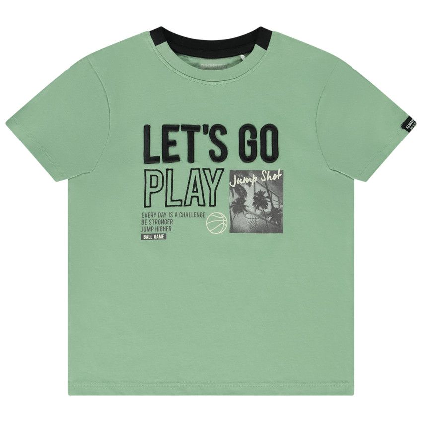 T-shirt manches courtes avec broderie 3D pour garçon - Vert