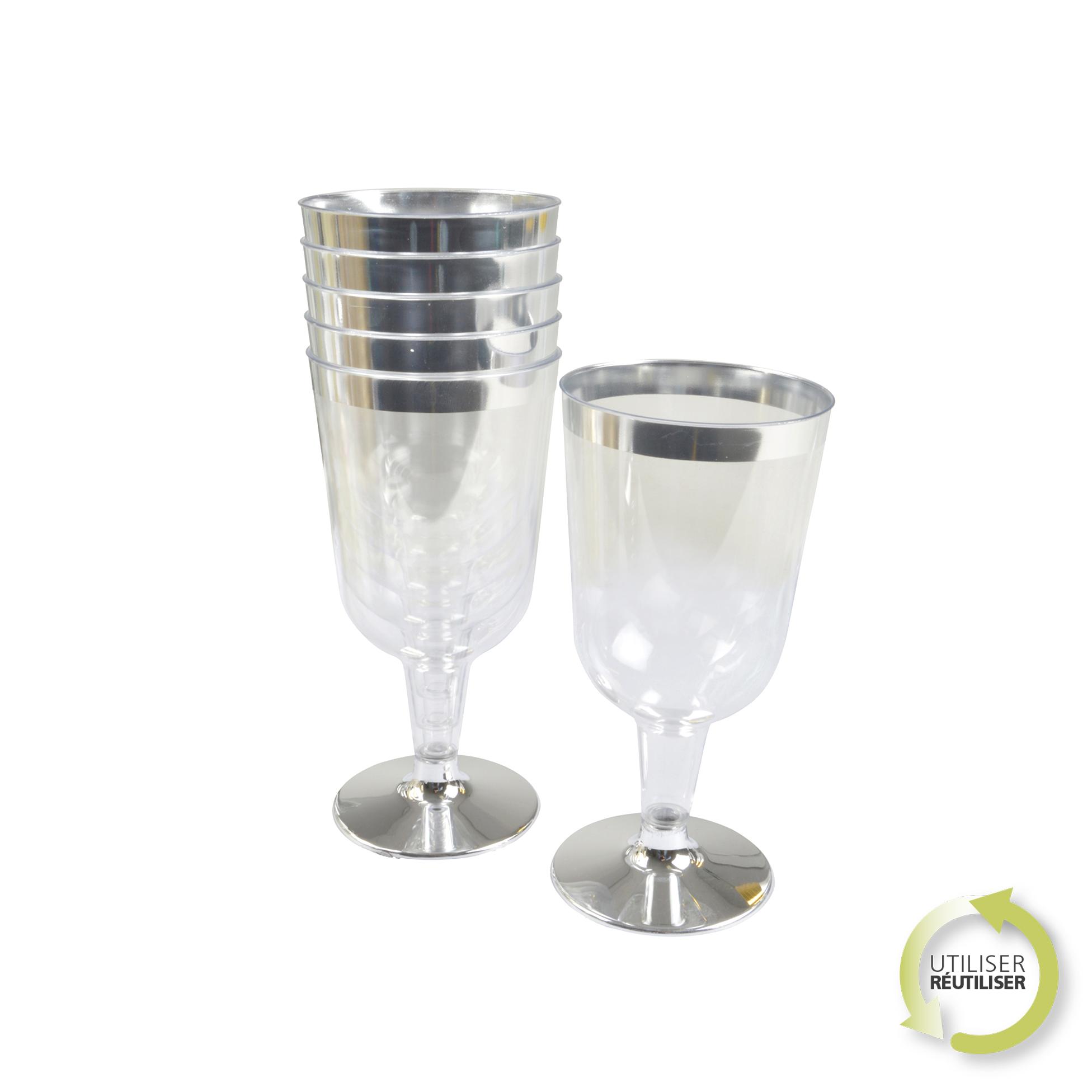 VERRE A VIN 18CL ARGENT X6 PIECES