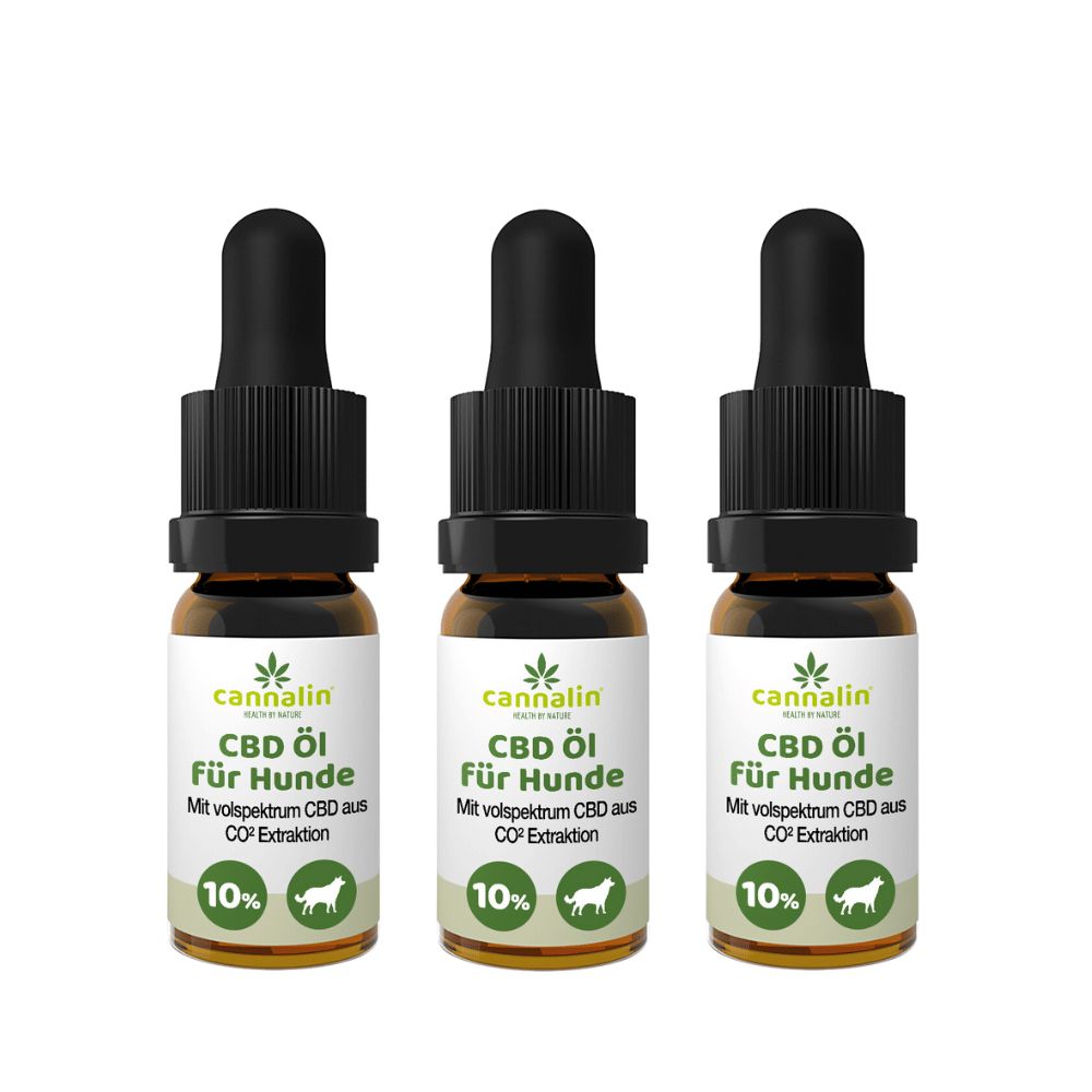 Cannalin - 3x CBD Öl für Hunde mit Lachsöl - 10%