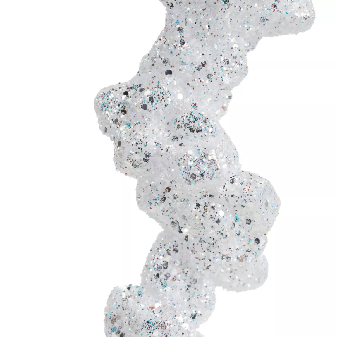 Stalactite à suspendre (H25 cm) Glace Blanc pailleté