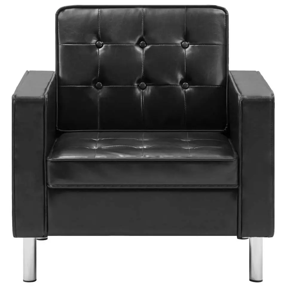 vidaXL Fauteuils kunstleer zwart