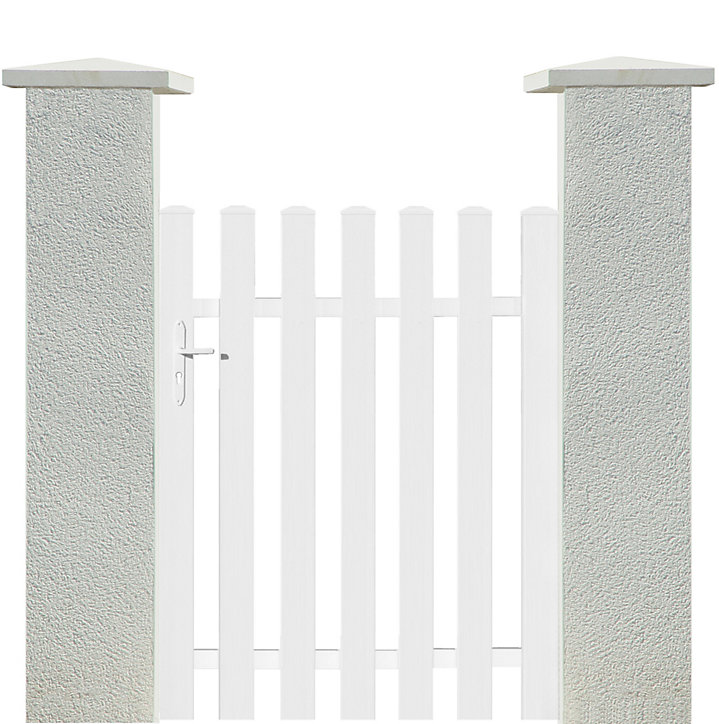Portillon battant Velay en PVC blanc cadre aluminium L 1M x H 1.20M