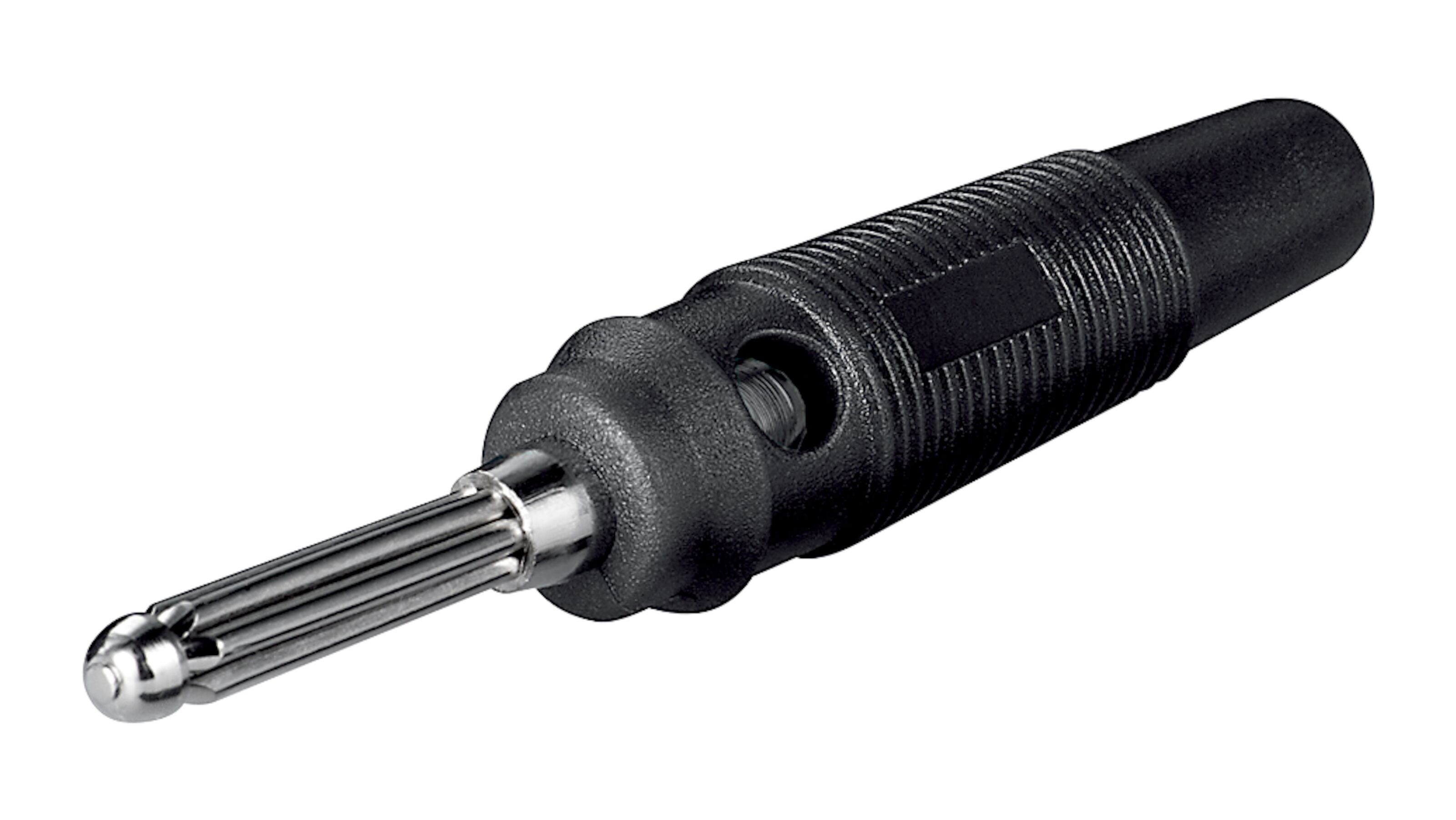 4 mm bananplugg 55 mm med skruforbindelse Svart