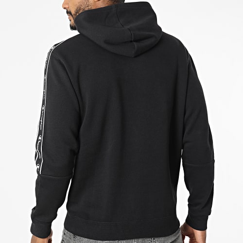 Sweat Capuche A Bandes 217831 Noir