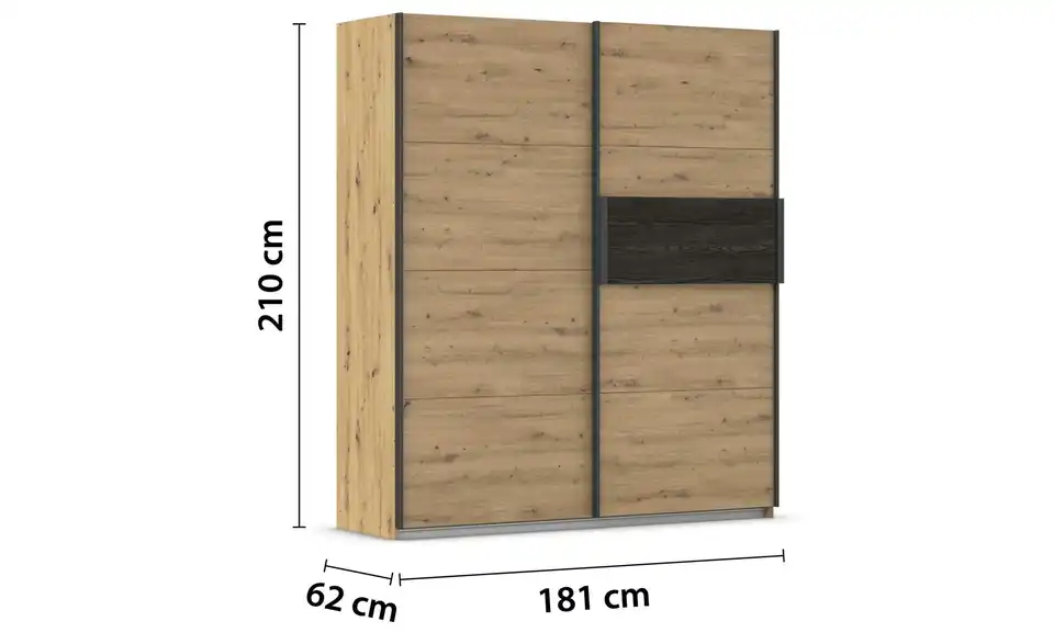Schwebetürenschrank 65 cm 181 cm 2 Stück