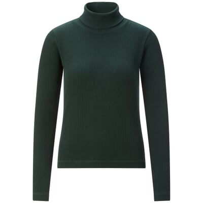 Damen-Rollkragenshirt Uni, Dunkelgrün