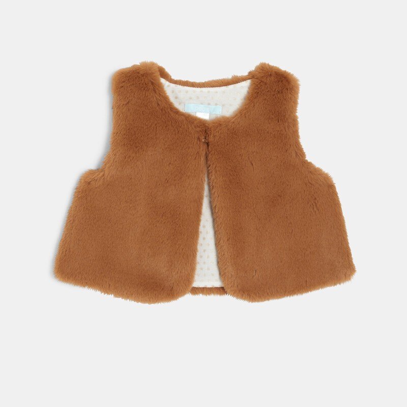 Gilet soft boa Marron