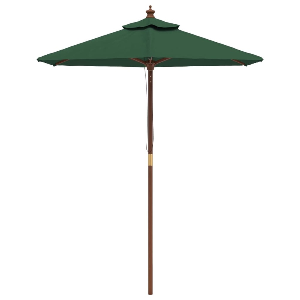Parasol de jardin avec mât en bois 196 x 231 cm vert