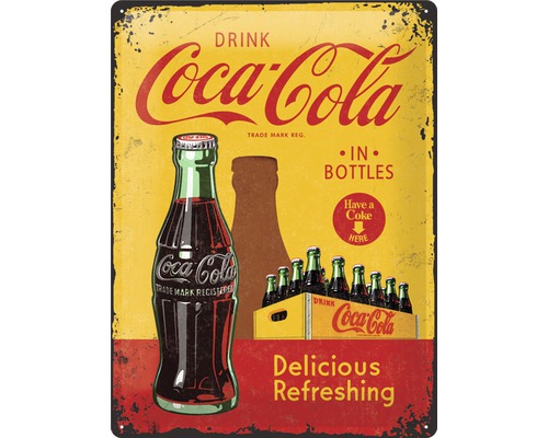 Blikken bord Coca-Cola Flessen 30x40 cm
