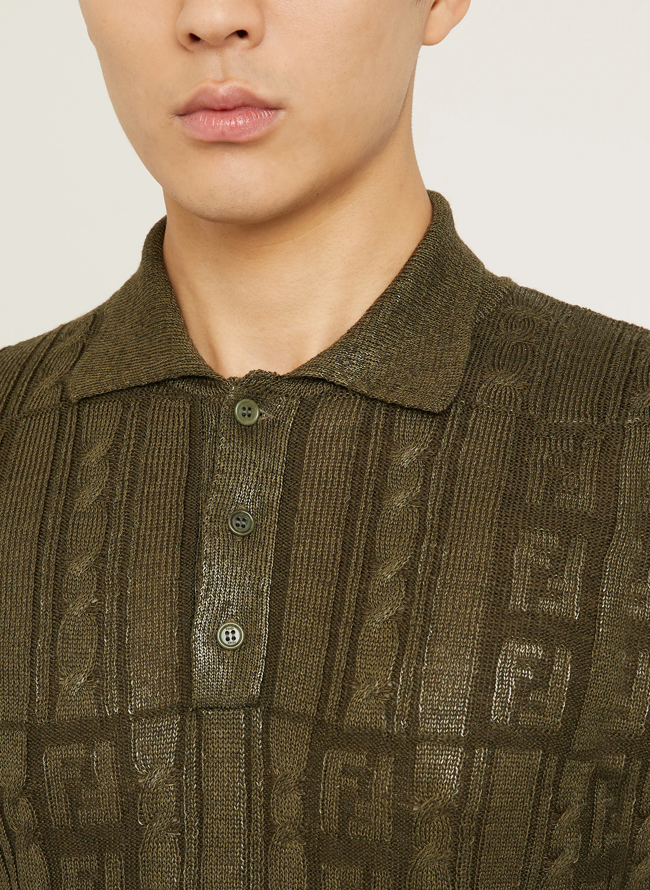 FENDI Strick-Poloshirt mit Glitzergarn