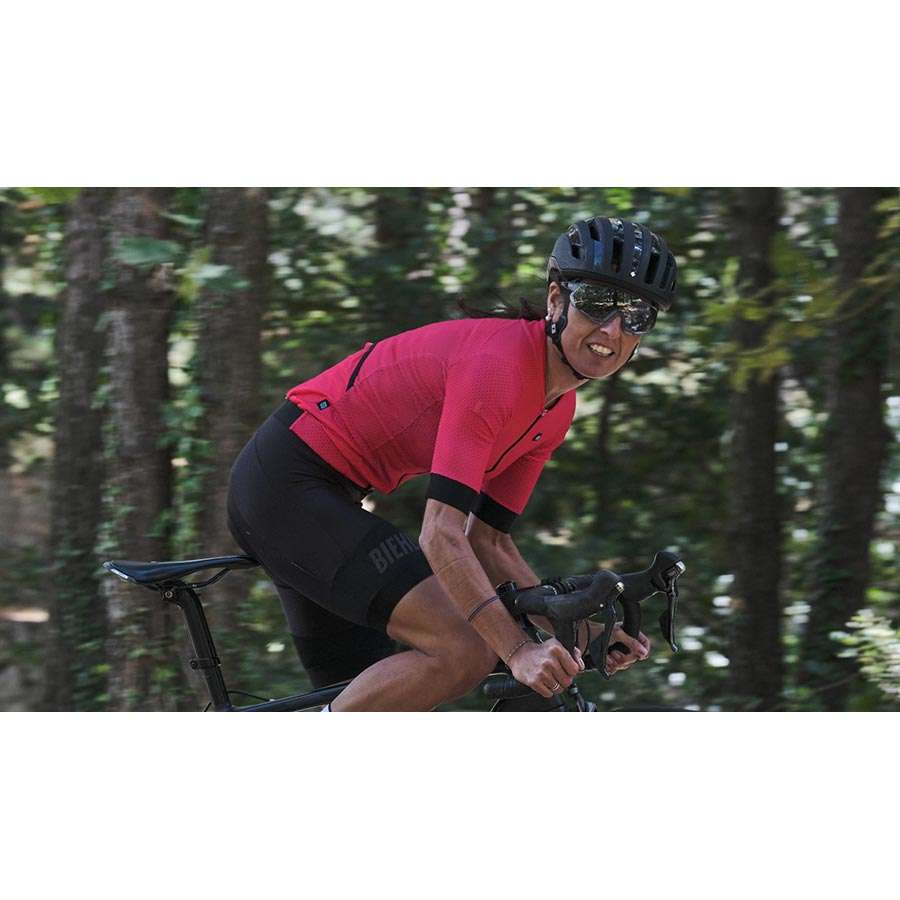 Biehler Signature³ Neon Mesh Fietsshirt Korte Mouwen Rood Dames
