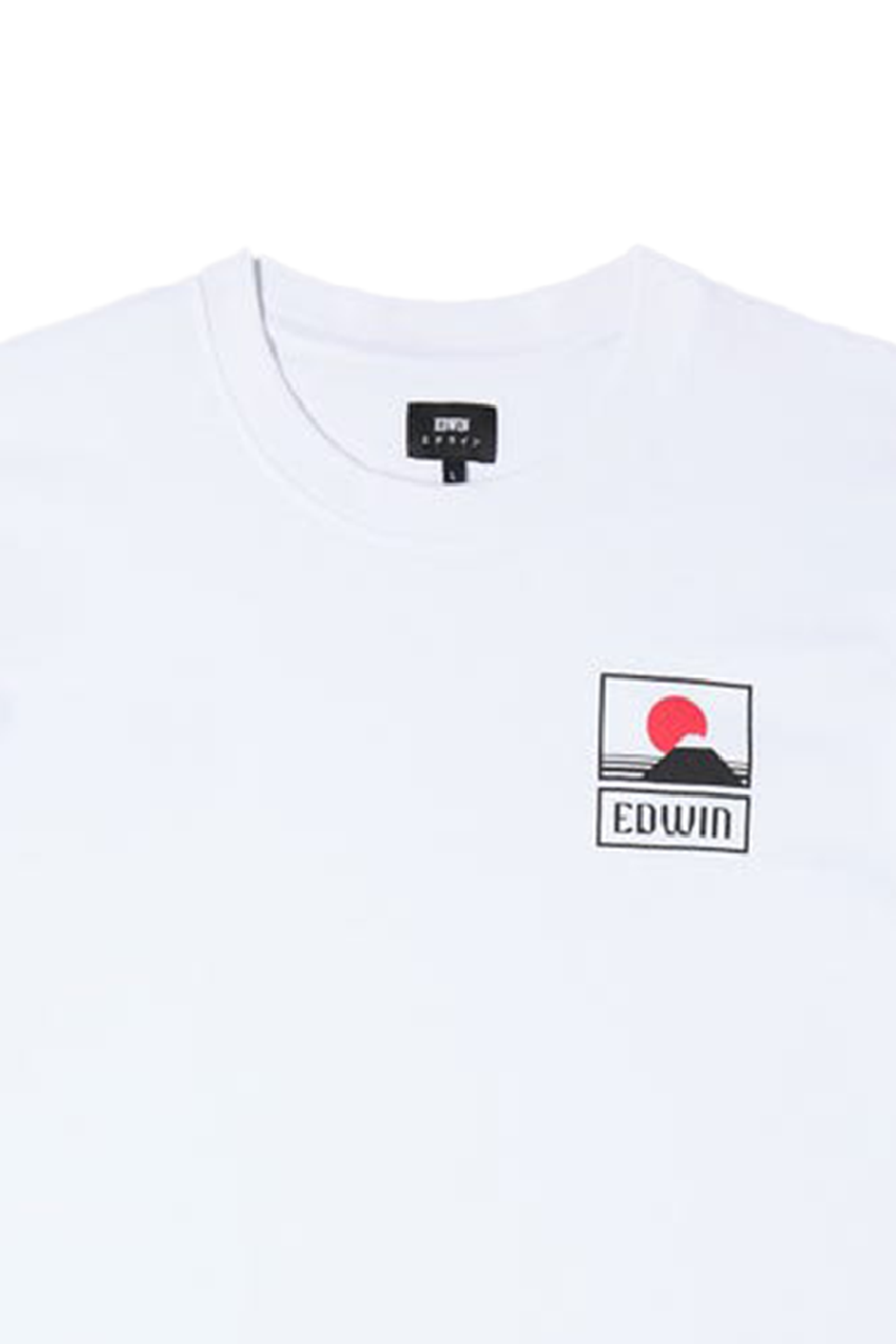 EDWIN Tee-shirt doit col rond en coton SUNSET ON Blanc