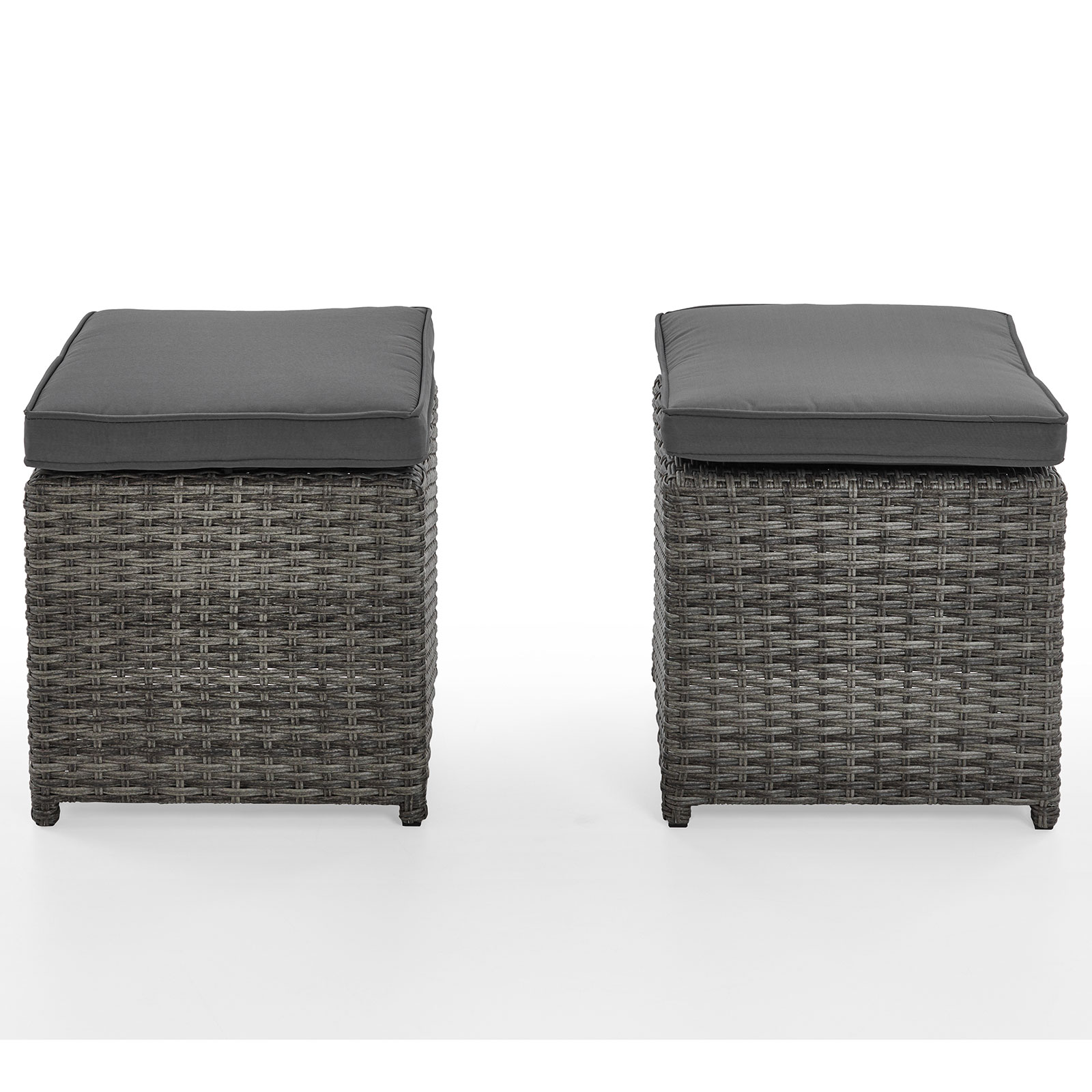 6-teilige Loungegarnitur - dunkelgrau - Polyrattan