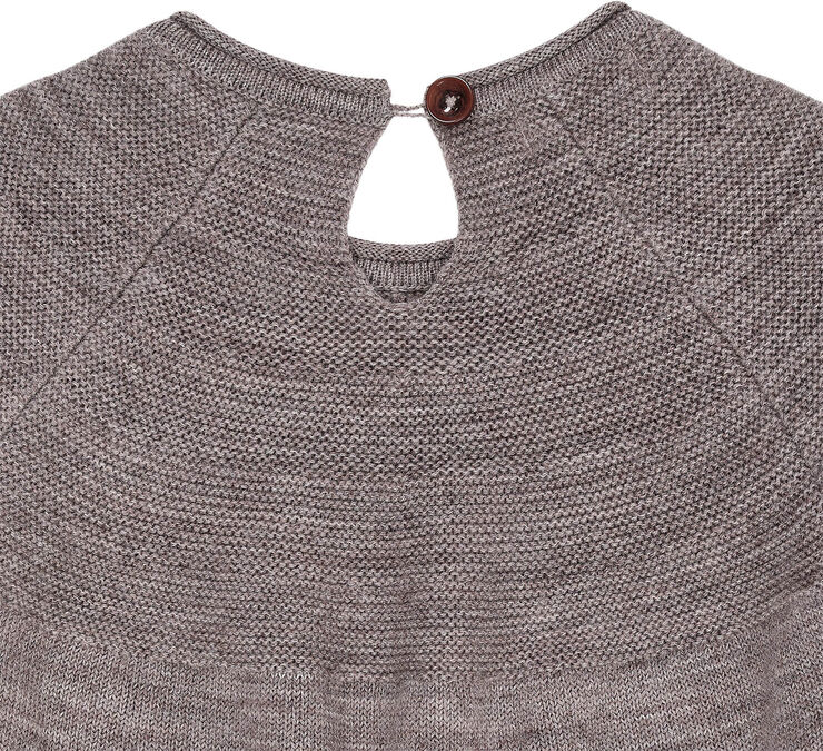Copenhagen Colors MERINO KNIT BLOUSE WITH FRILL Natural melange