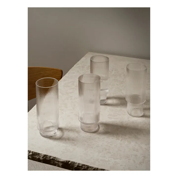 Ferm Living Verres long Ripple - Set de 4