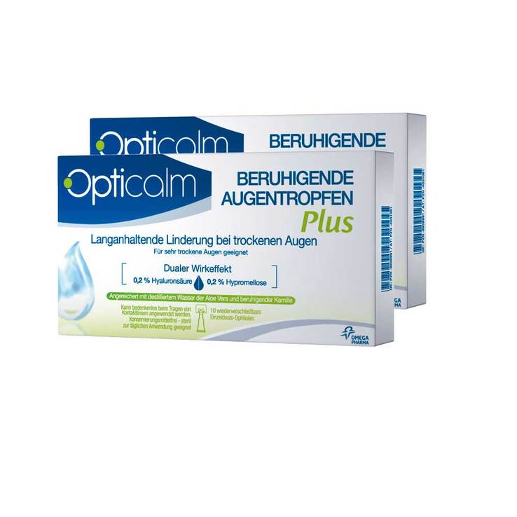 Opticalm beruhigende Augentropfen Plus in Einzeldosis, 20X0.5 ml
