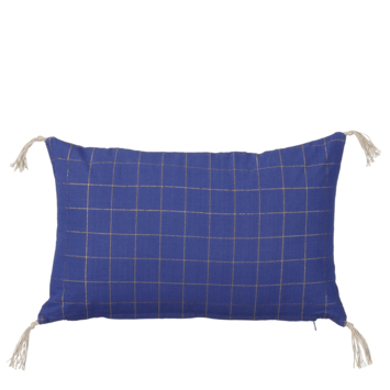 Sierkussen ruit blauw -  l55xb35xh10cm