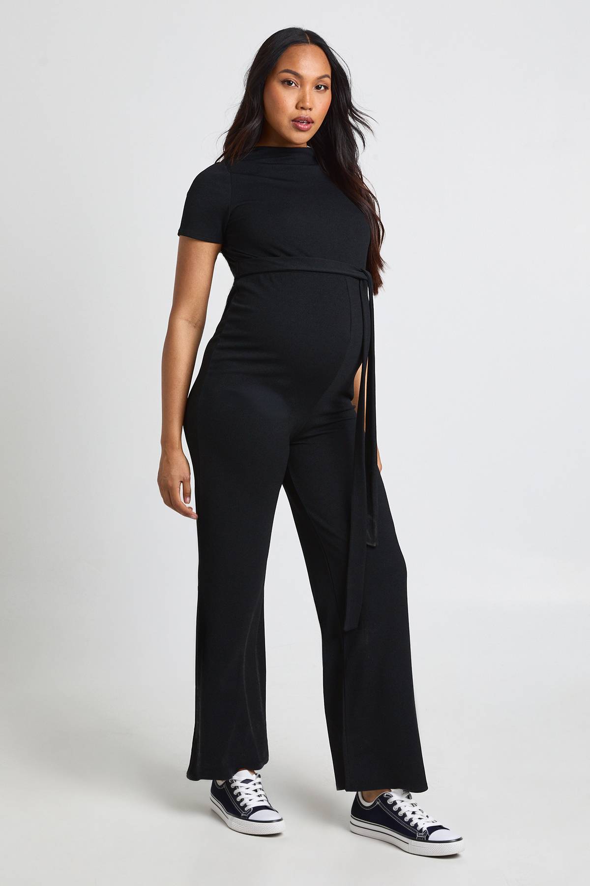 boohoo Combinaison De Maternité Côtelée Avec Taille Nouée