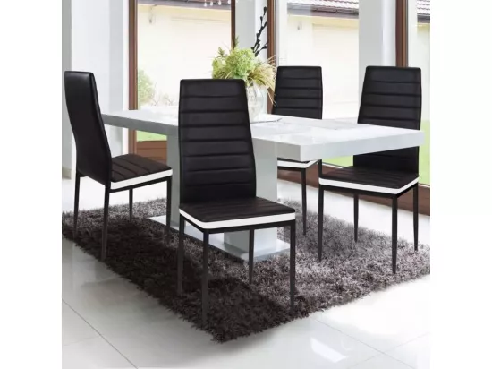 Lot de 6 Chaise Cuisine, Chaise de Salle à Manger, Dossier Haut de la Cuisine, Chaise de Salle à Manger Confortable et Durable - Blanc (6)